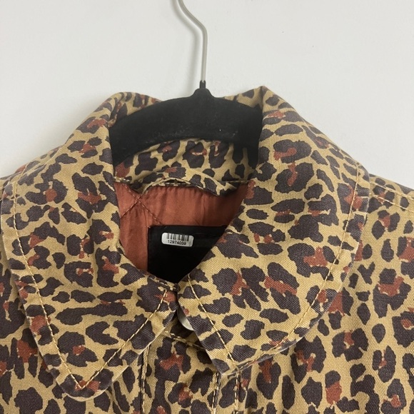 Marissa Webb Ellery Khaki Leopard Print Cotton Canvas Quilted Utility Jacket - Picture 3 of 16